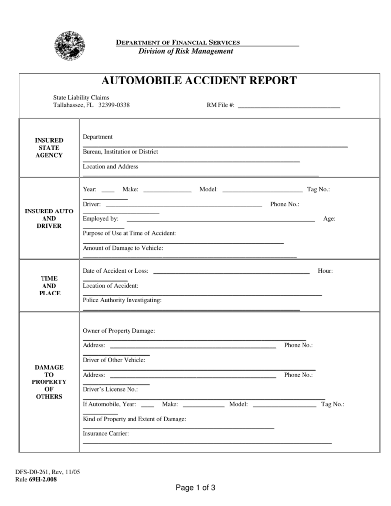 Form DFS D0 261 Download Printable PDF Or Fill Online Automobile 