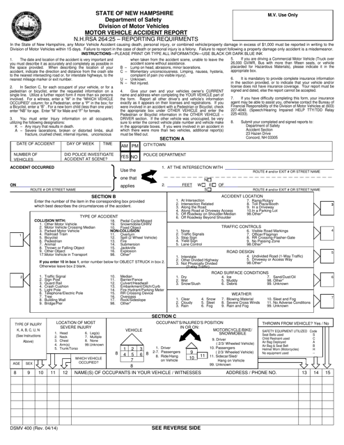 Form DSMV400 Download Fillable PDF Or Fill Online Motor Vehicle 