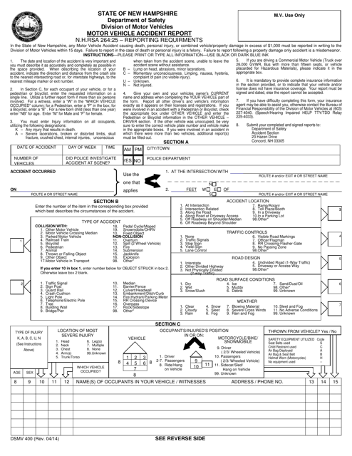 Form DSMV400 Download Fillable PDF Or Fill Online Motor Vehicle