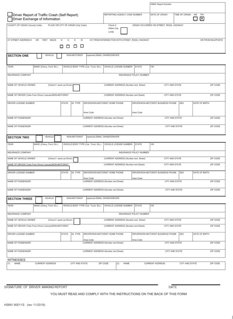 Form HSMV90011S Download Fillable PDF Or Fill Online Accident Self 