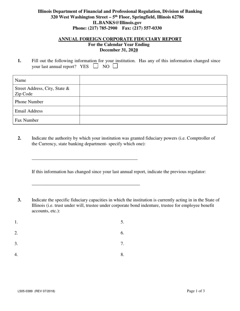 Form L505 0389 Download Printable PDF Or Fill Online Annual Foreign 