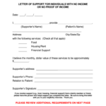 Form Letter Proclaiming No Income Fill Online Printable Fillable