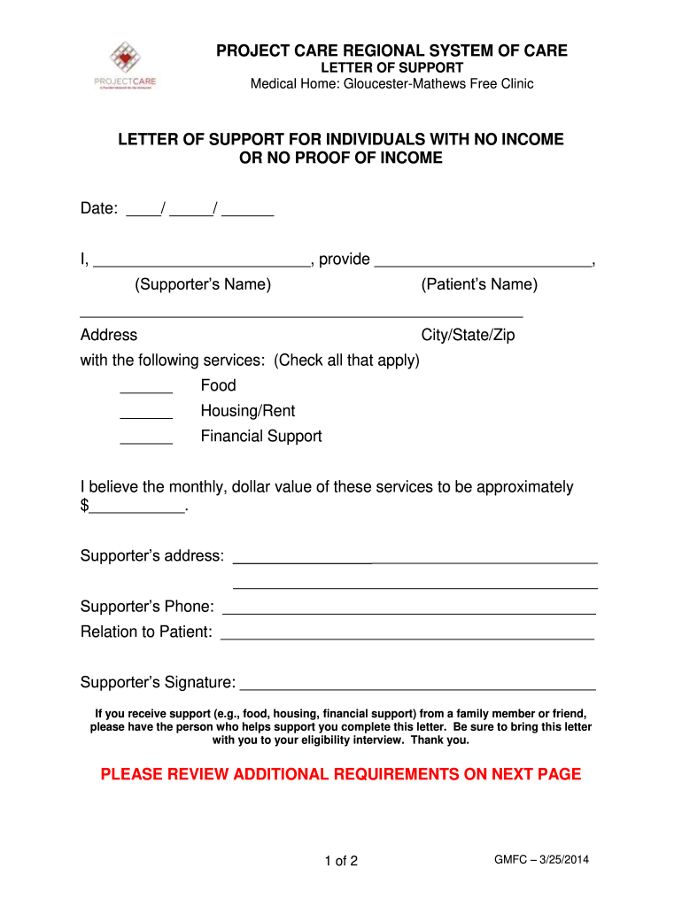 Form Letter Proclaiming No Income Fill Online Printable Fillable 