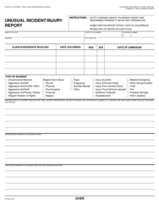 Form LIC624 Download Fillable PDF Or Fill Online Unusual Incident