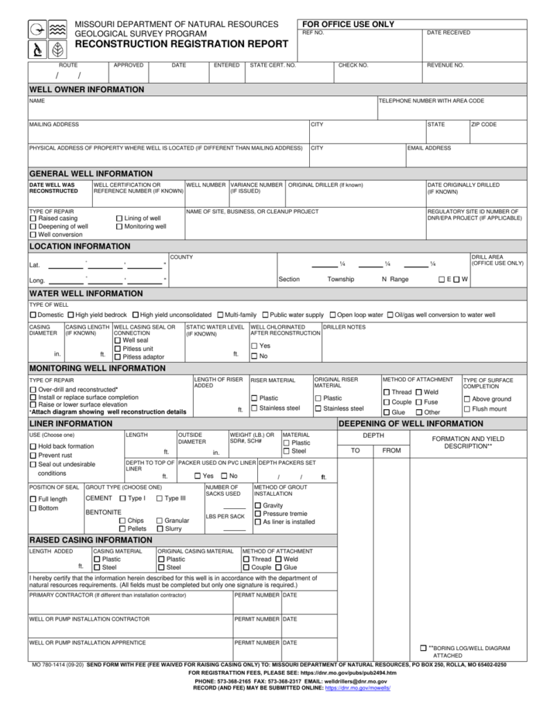 Form MO780 1414 Download Fillable PDF Or Fill Online Reconstruction 