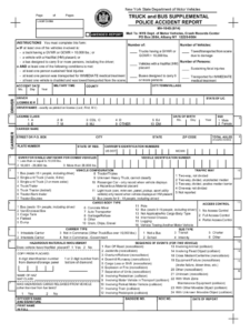 Form MV 104S Truck And Bus Supplemental Police Accident Report New