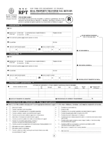 Form NYC RPT Real Property Transfer Tax Return Stewart Title Fill