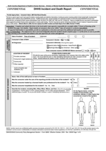 Form Qm02 Dhhs Incident And Death Report North Carolina Department