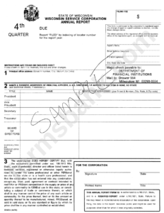 Form Ss03 S4 Wisconsin Service Corporation Annual Report Printable