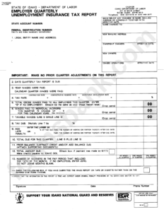 Form Tax020 Employer Quarterly Unemployment Insurance Tax Report