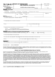 Form Td F 90 22 1 Report Of Foreign Bank And Financial Accounts