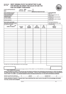 Form Wv Cst 240 West Virginia State Tax Department Claim For Refund