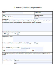 FREE 10 Laboratory Incident Report Samples Clinical Medical