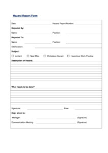 Free 13 Hazard Report Forms In Ms Word Pdf Pertaining To Hazard