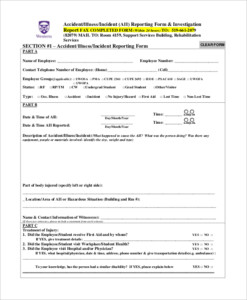 FREE 13 Sample Incident Report Forms In MS Word PDF