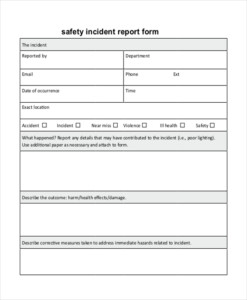 FREE 13 Sample Incident Report Forms In PDF MS Word Excel