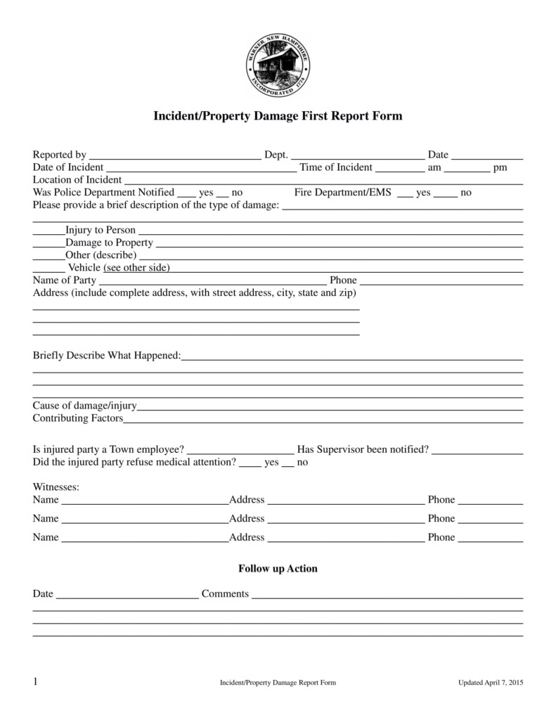 FREE 14 Damage Report Forms In MS Word PDF Excel