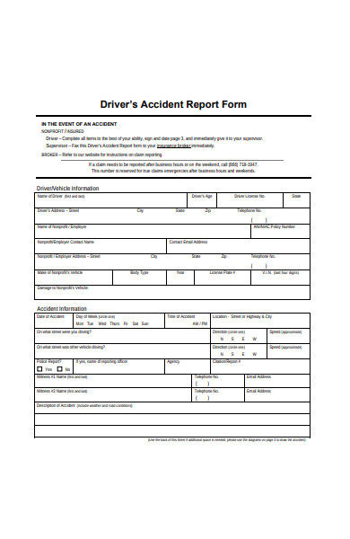 FREE 32 Accident Forms In PDF MS Word XLS