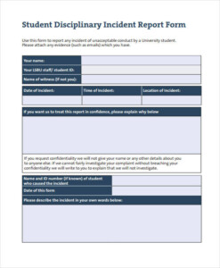 FREE 41 Sample Incident Report Forms In PDF Pages Excel MS Word