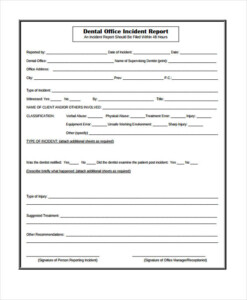 FREE 41 Sample Incident Report Forms In PDF Pages Excel MS Word