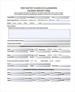 FREE 41 Sample Incident Report Forms In PDF Pages Excel MS Word