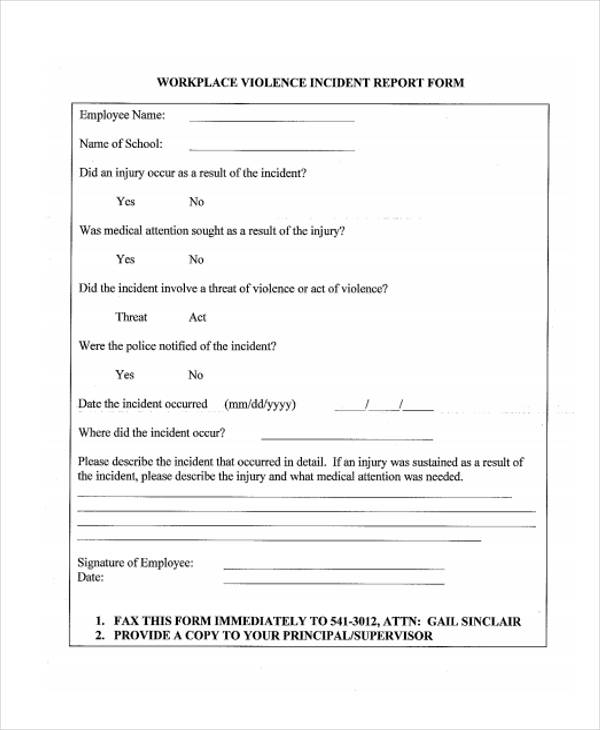 FREE 42 Incident Report Forms In PDF MS Word Excel