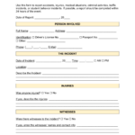 Free Daycare Incident Report Form PDF Word EForms