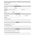 Free Patient Medical Incident Report Form PDF Word EForms