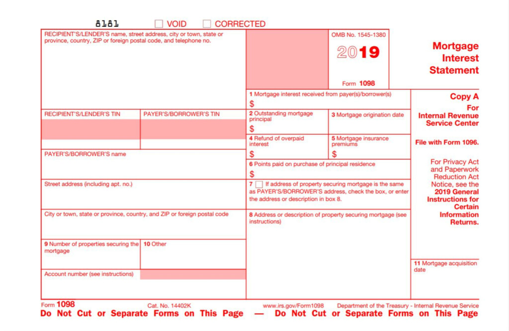 Free Printable 1098 Form TUTORE ORG Master Of Documents