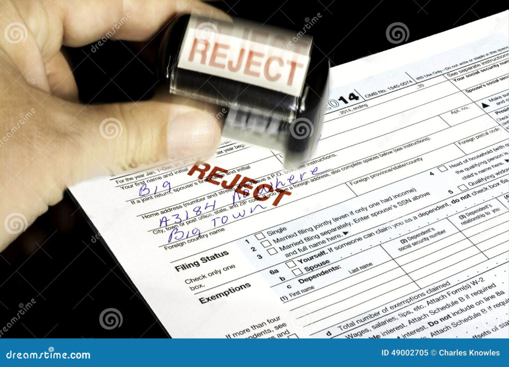 Government Form Used For Taxes Getting Rejected Editorial Image Image 