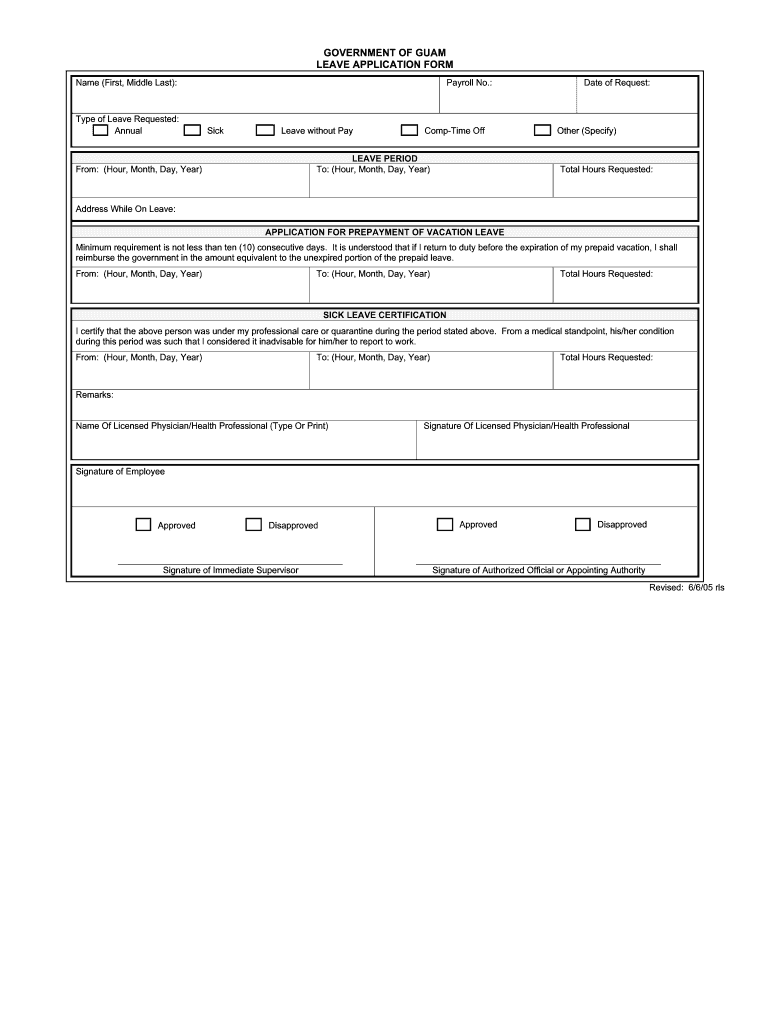 Government Of Guam Leave Form 2020 2022 Fill And Sign Printable 