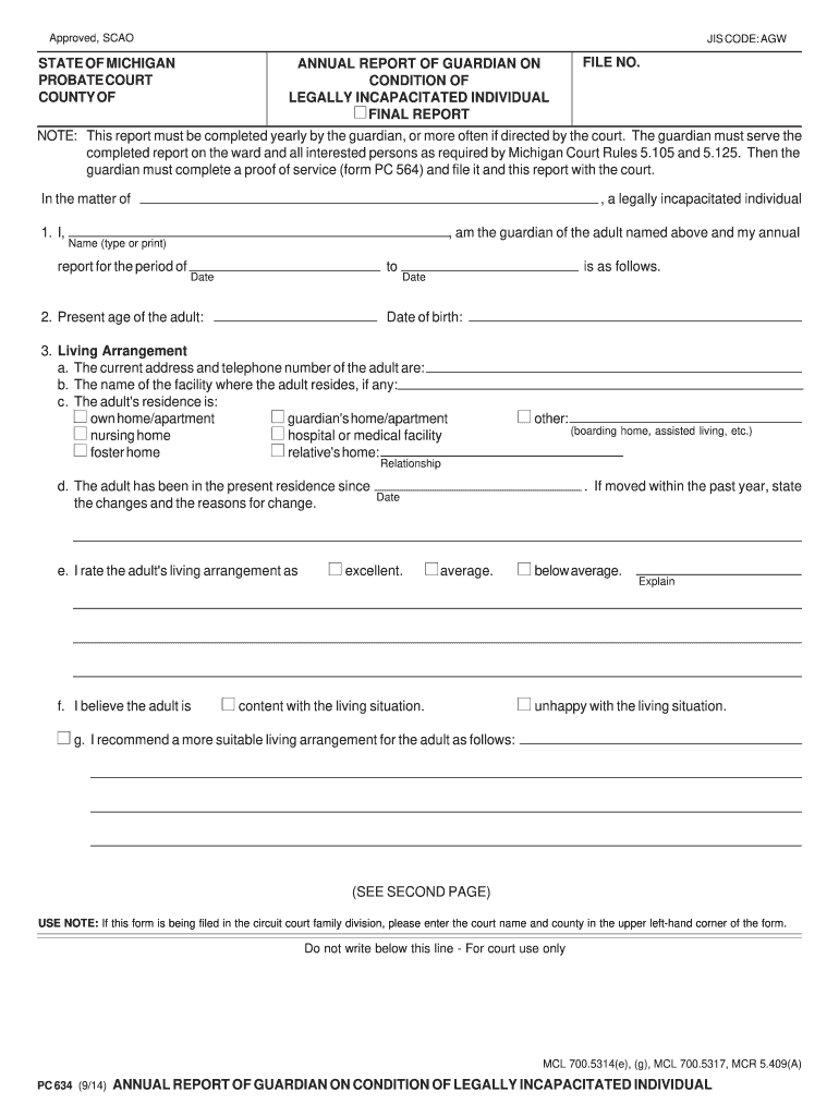 Guardian Report Annual 2014 Form Fill Out Sign Online DocHub