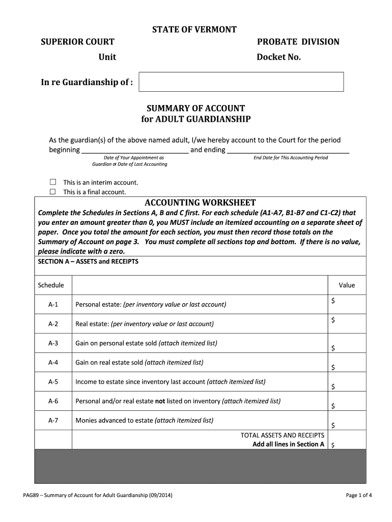 Guardians Annual Report For Adult Guardianship 700 00093A Form Fill