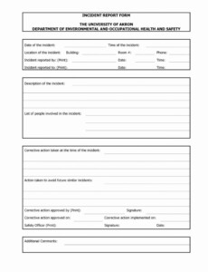 Health And Safety Incident Report Form Template Best Sample Template