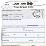 Hertz Vehicle Incident Report Form ReportForm