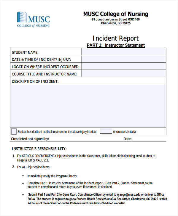 How To Write An Incident Report In Nursing Home