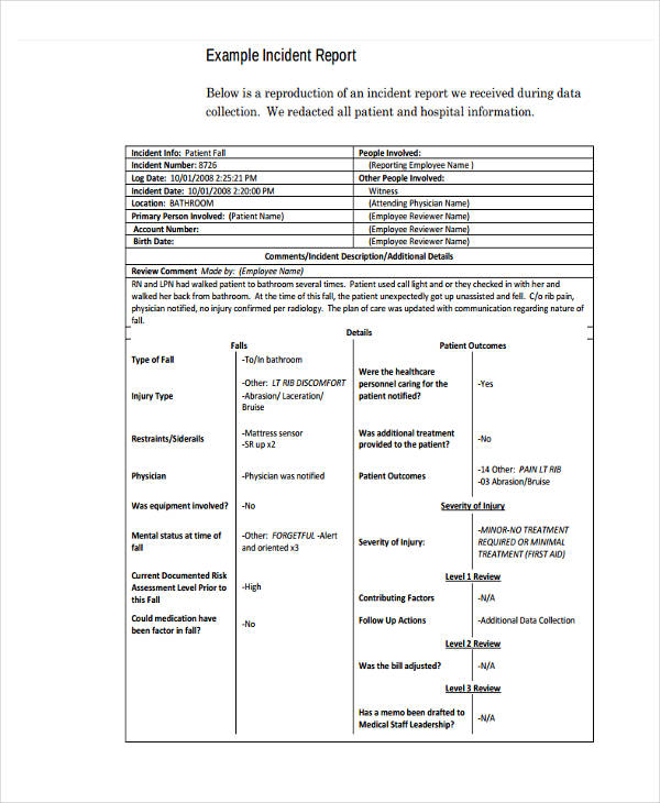 How To Write An Incident Report Pdf