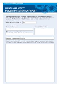 HSE Health Safety Incident Investigation Report Templates At