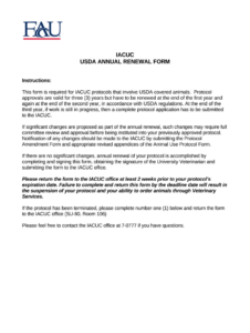 Iacuc Usda Annual Renewal Doc Template PdfFiller