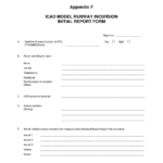 ICAO Doc 9870 App F Model Runway Incursion Initial Report Form