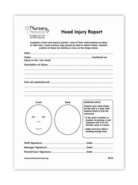 If A Child Has An Injury The Details Are Recorded And It Is Reported 