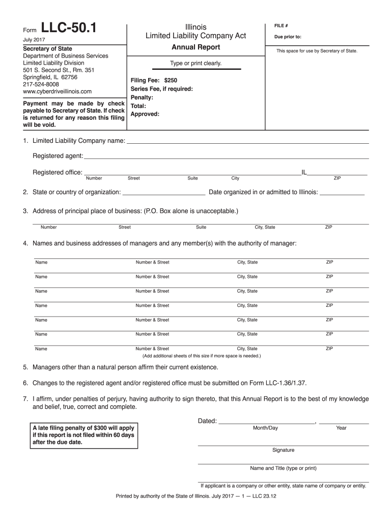 Il Annual Report Form Fill Out And Sign Printable PDF Template SignNow