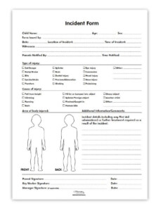 Incident Forms Nursery Resources Daycare Forms Starting A Daycare