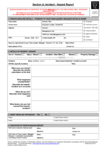 Incident Hazard Report Form Template 1 PROFESSIONAL TEMPLATES