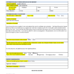 Incident Report Form A Complete Description Of An Incident In The