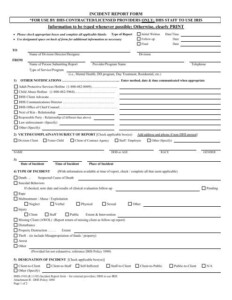 Incident Report Form Arkansas Department Of Human Services