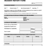 Incident Report Form Blank