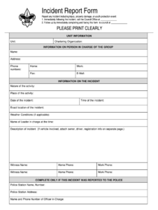 Incident Report Form Template Doc