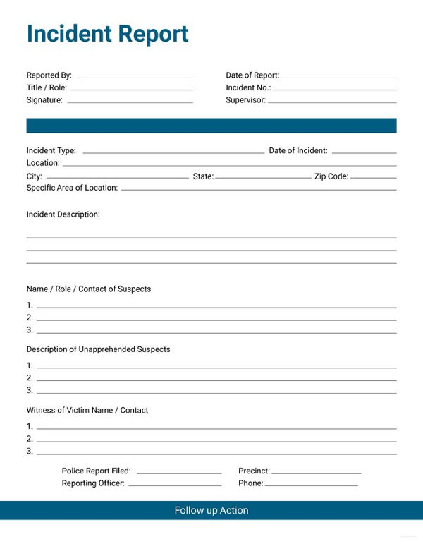 Incident Report Form Template Doc 5 PROFESSIONAL TEMPLATES 2nd
