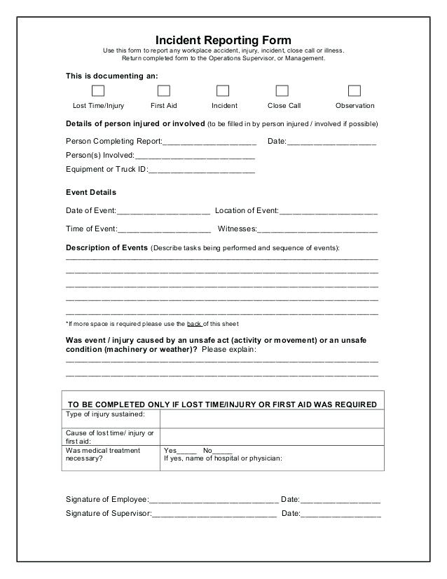 Incident Report Form Template Qld 2 PROFESSIONAL TEMPLATES Job 